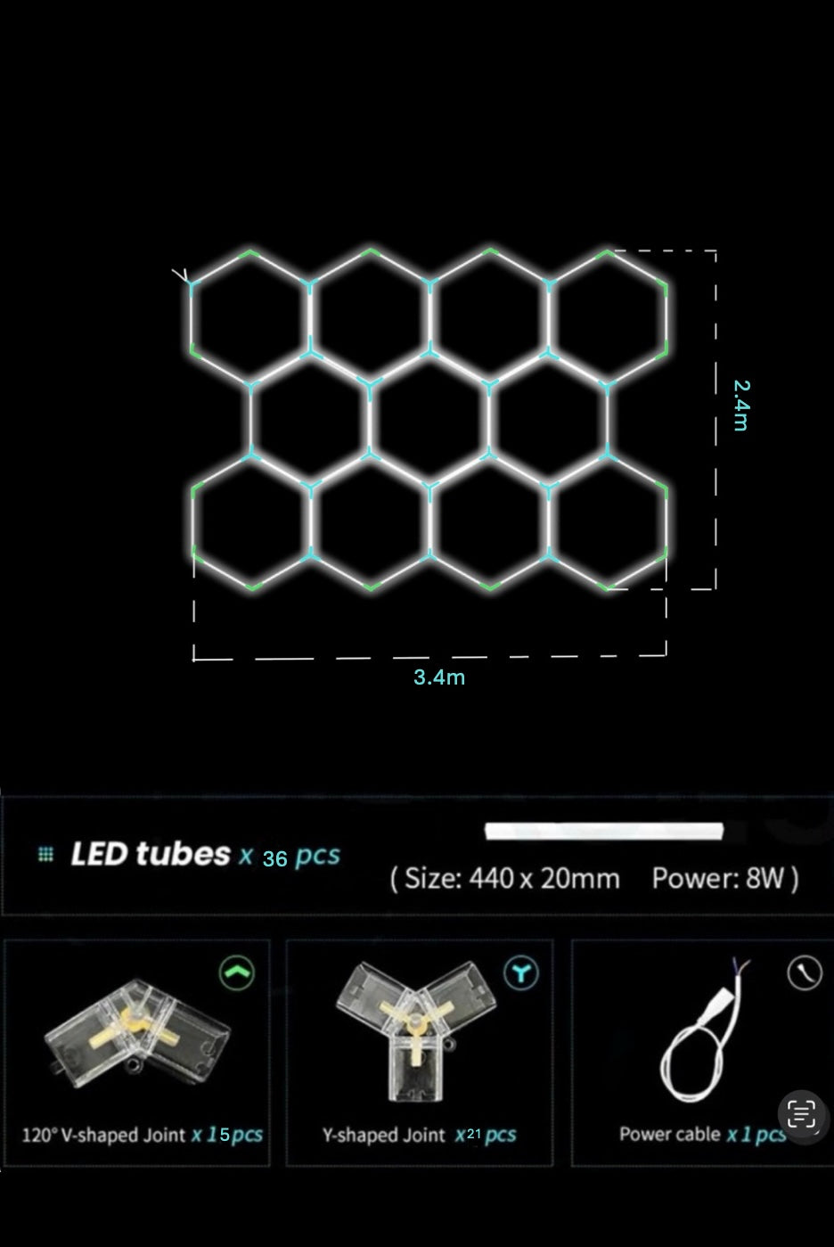 Octa-Grid LED Hexagon Kit