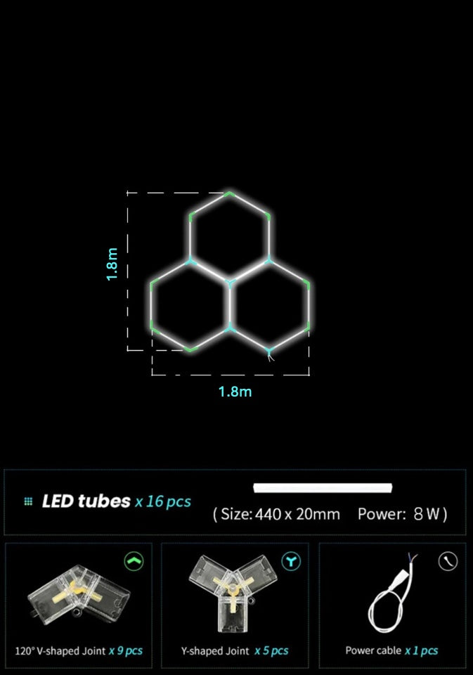 Octa-Grid LED Hexagon Kit